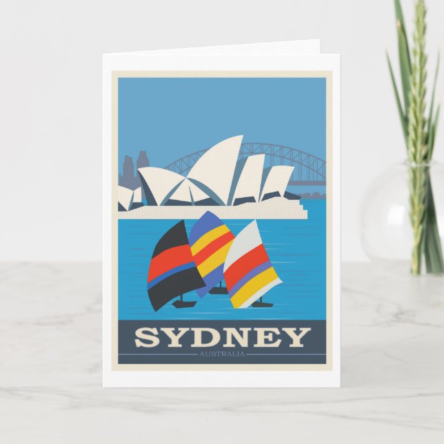 Sydney, Australien Vintage Travel Poster Karte (Vorderseite)