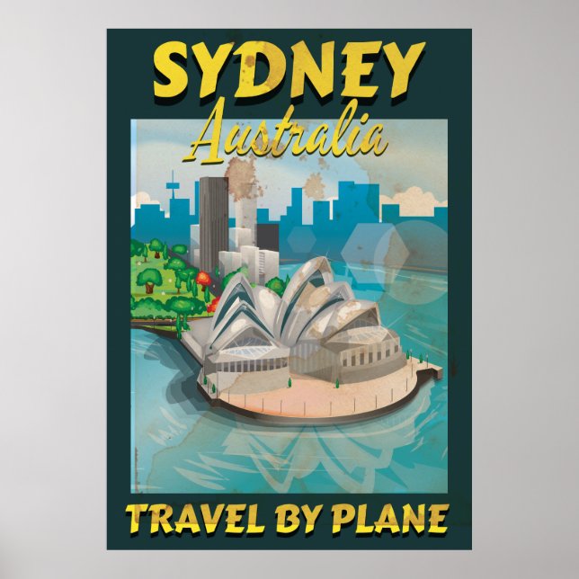 Sydney, Australiens Vintage Reiseplakat Poster (Vorne)
