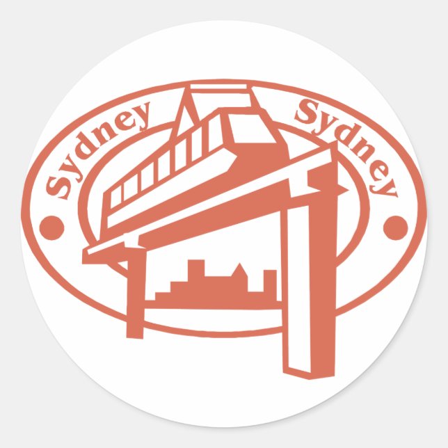 Sydney Briefmarke Runder Aufkleber (Vorderseite)
