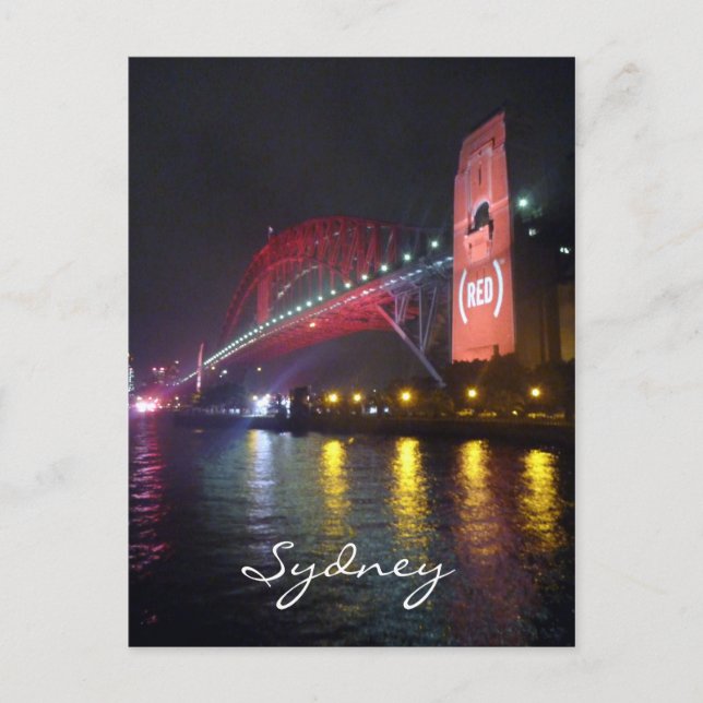 Sydney-Brücke (rot) Postkarte (Vorderseite)