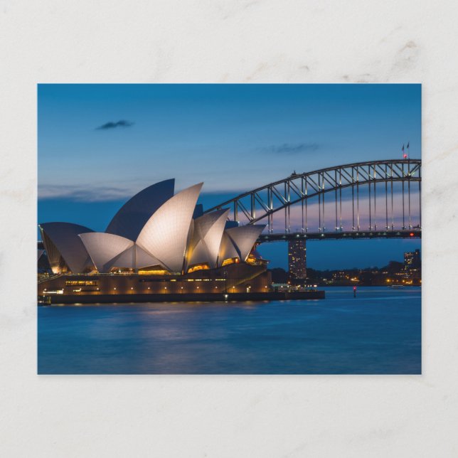 Sydney City at night, Australien Postkarte (Vorderseite)