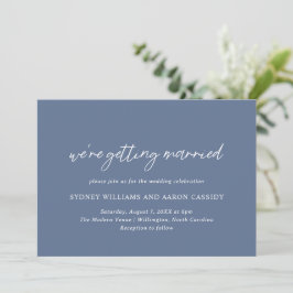 Sydney Dusty Blue Modern Wedding Einladung