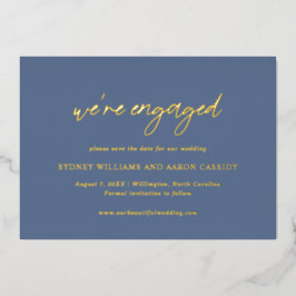 Sydney Dusty Blue Modern Wedding retten das Datum Folieneinladung