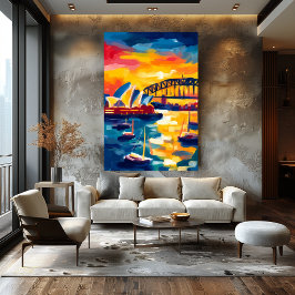 Sydney Fauvist Stadtlandschaft – Opernhaus Hafen Poster