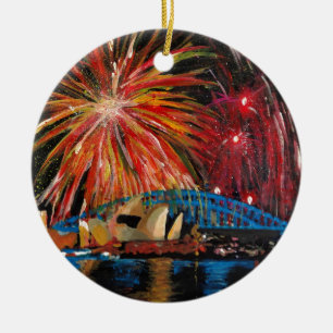 Sydney-Feuerwerk am Opernhaus Keramikornament