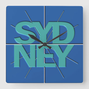Sydney-Finanztimezone-Wanduhr Quadratische Wanduhr