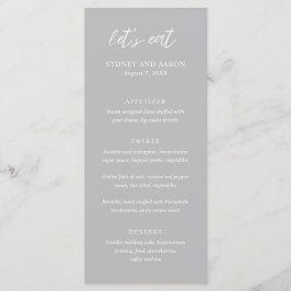 Sydney Gray Modern Wedding Menükarte