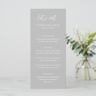 Sydney Gray Moderne Hochzeit Menükarte