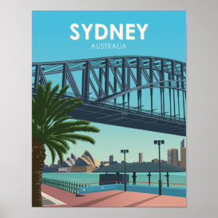Sydney Hafen Australien Vintage Reise Poster