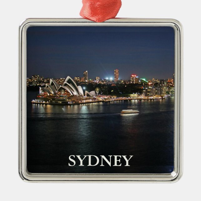 Sydney Harbour am Circular Quay Silbernes Ornament (Vorne)