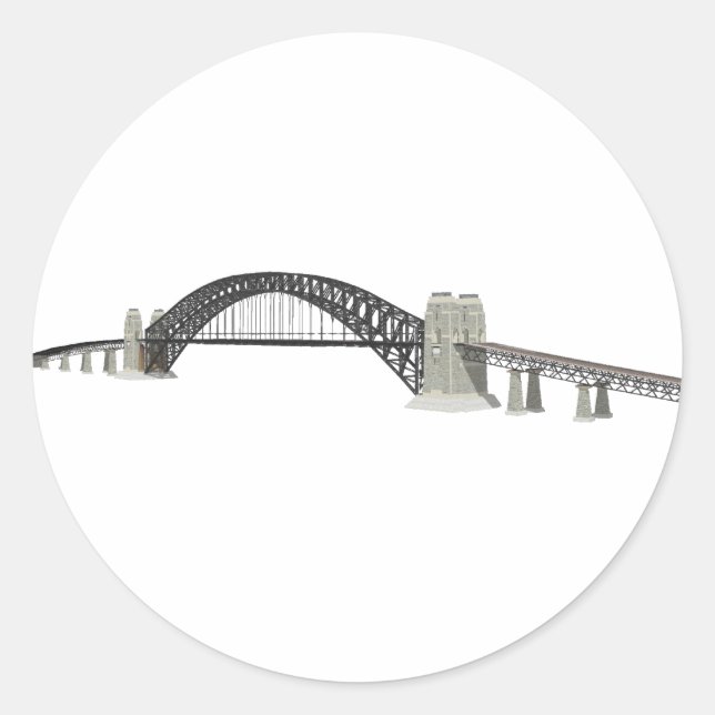 Sydney Harbour Bridge: 3D-Modell: Runder Aufkleber (Vorderseite)