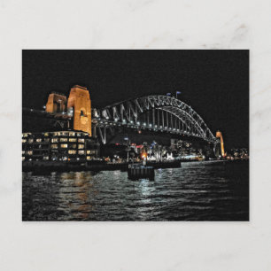 Sydney Harbour Bridge à la nuit - Australie Carte 