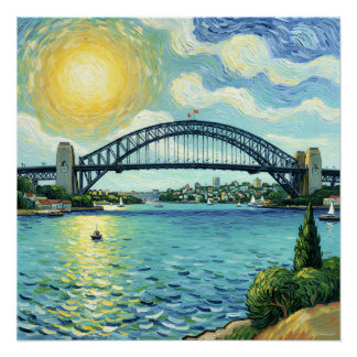Sydney Harbour Bridge in Sonnenlicht getaucht Poster