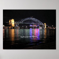 Sydney Harbour Bridge, mit einem Aufdruck versehen