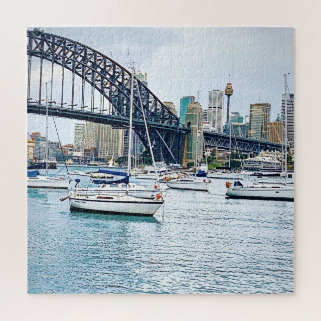 Sydney Harbour Bridge mit Yachten (Vertikal)