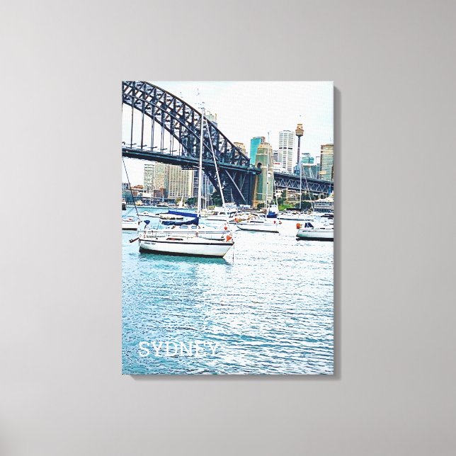 Sydney Harbour Bridge mit Yachten Leinwanddruck (Vorderseite)