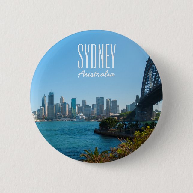 Sydney Harbour Bridge & Opera House Skyline Button (Vorderseite)