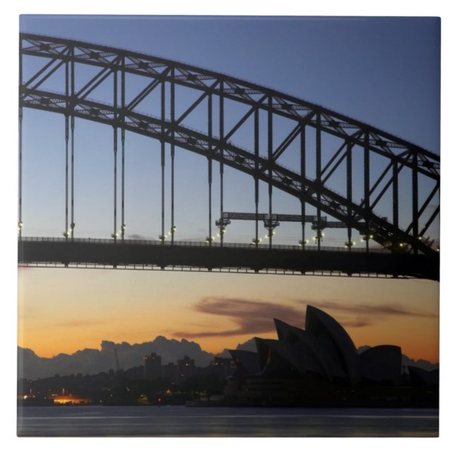 Sydney Harbour Bridge und Sydney Opernhaus 2 Fliese (Vorderseite)