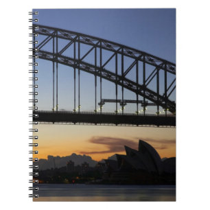 Sydney Harbour Bridge und Sydney Opernhaus 2 Notizblock