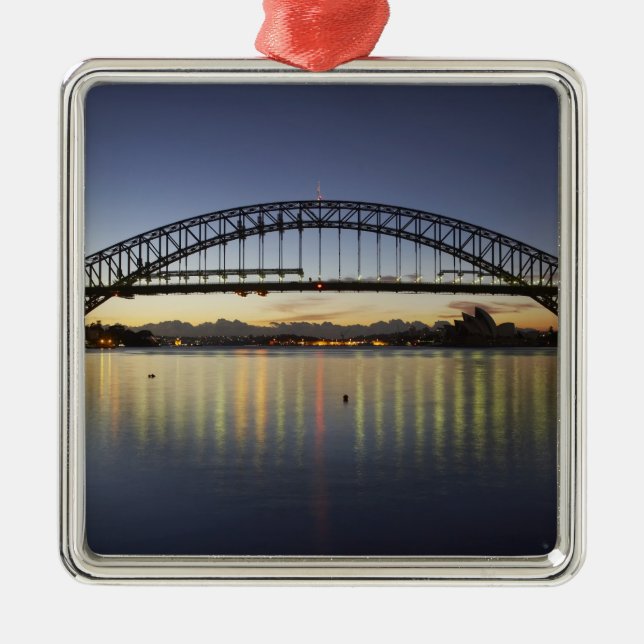 Sydney Harbour Bridge und Sydney Opernhaus Silbernes Ornament (Vorne)