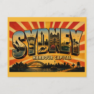 Sydney Harbour Hauptstadt Vintage Postkarte