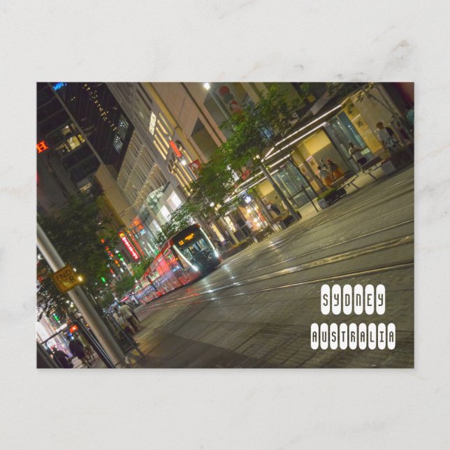 Sydney in der Nacht Postkarte (Vorderseite)