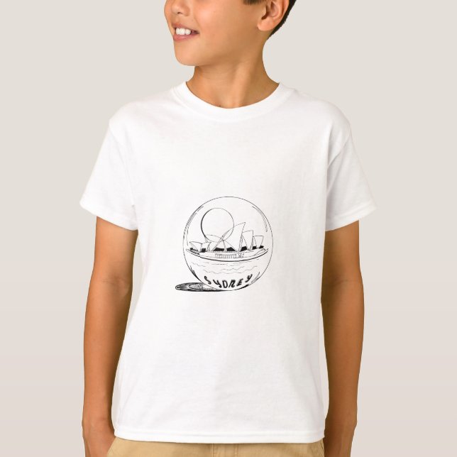 Sydney in einer Glaskugel T-Shirt (Vorderseite)