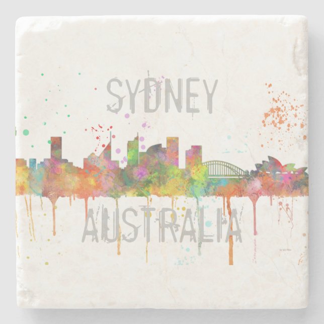 SYDNEY, NSW AUSTRALIEN SKYLINE STEINUNTERSETZER (Vorderseite)