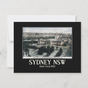 Sydney NSW Hyde Park Vintage Inspiriert Postkarte