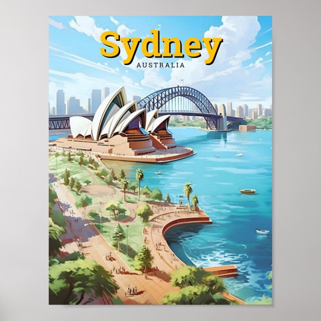 Sydney Opera Australien Art Vintage Poster (Vorne)
