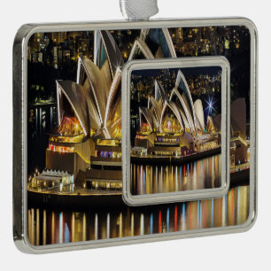 Sydney - OPERA HOUSE - Ansicht Rahmen-Ornament Silber