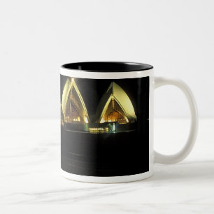 Sydney Opera House at night, New South Wales, 2 Zweifarbige Tasse
