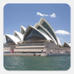 Sydney Opera House Außenansicht, Sydney, New South Quadratischer Aufkleber