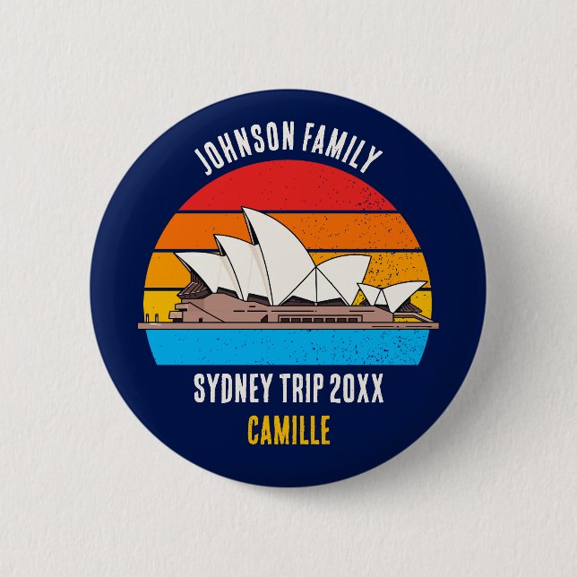 Sydney Opera House Australia Trip Individuelle Nam Button (Vorderseite)