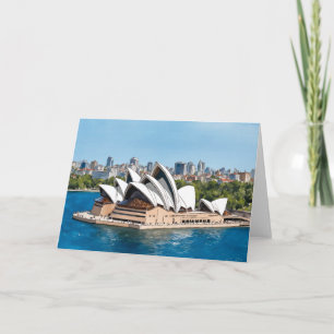 Sydney Opera House Australia Watercolor Karte
