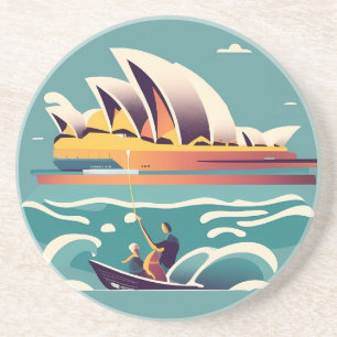 Sydney Opera House Australien Gemälde Souvenir Getränkeuntersetzer