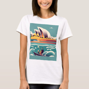 Sydney Opera House Australien Gemälde Souvenir T-Shirt