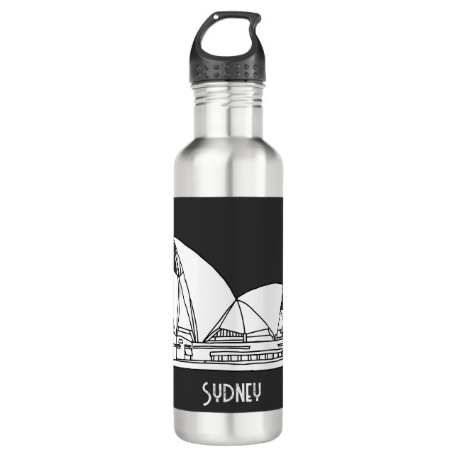 Sydney Opera House Australien zeichne Souvenir Edelstahlflasche (Vorderseite)