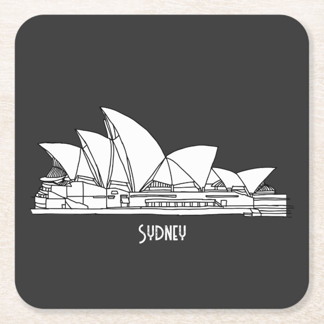 Sydney Opera House Australien zeichne Souvenir Rechteckiger Pappuntersetzer (Vorderseite)