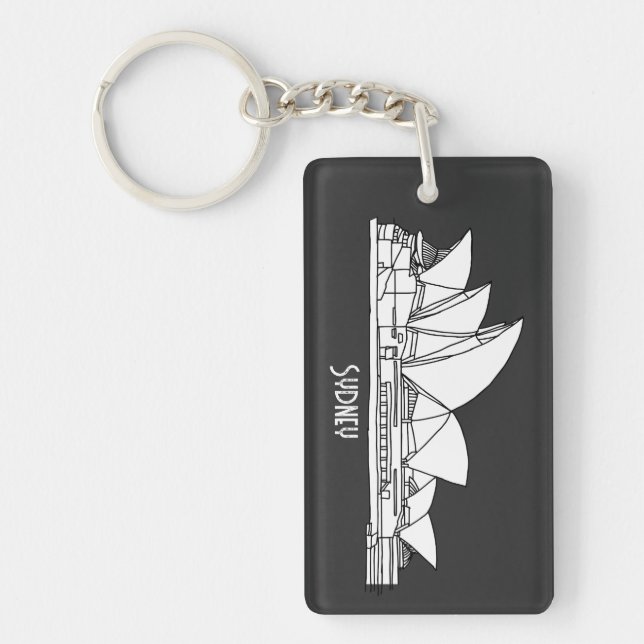 Sydney Opera House Australien zeichne Souvenir Schlüsselanhänger (Vorderseite)