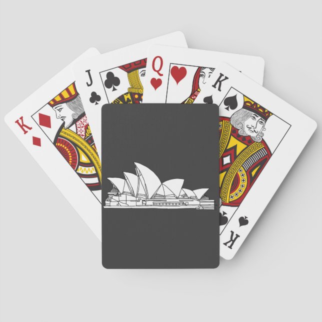 Sydney Opera House Australien zeichnend Skizze Spielkarten (Rückseite)