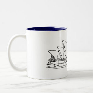 Sydney Opera House Australien zeichnend Skizze Zweifarbige Tasse
