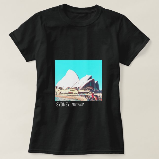 Sydney Opera House Australische Reise T-Shirt (Design vorne)