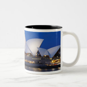 Sydney Opera House bei Nacht, Sydney, New South Zweifarbige Tasse