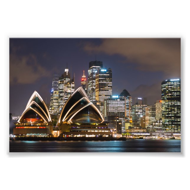 Sydney Opera House & Cityscape am Abend, Australie Fotodruck (Vorne)
