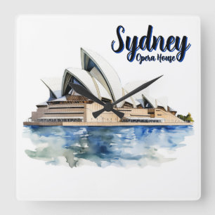 Sydney Opera House: Iconic Elegance am Hafen Quadratische Wanduhr