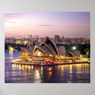 Sydney Opera House im Abend Poster