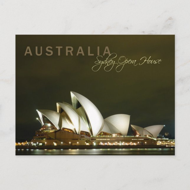 Sydney Opera House in der Nacht Postkarte (Vorderseite)