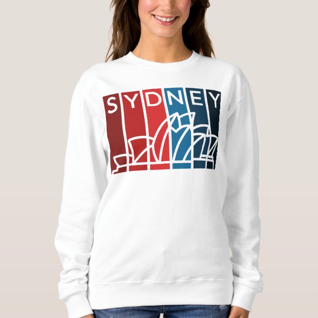 Sydney Opera House Shades of Red and Blue Sweatshirt (Vorderseite)