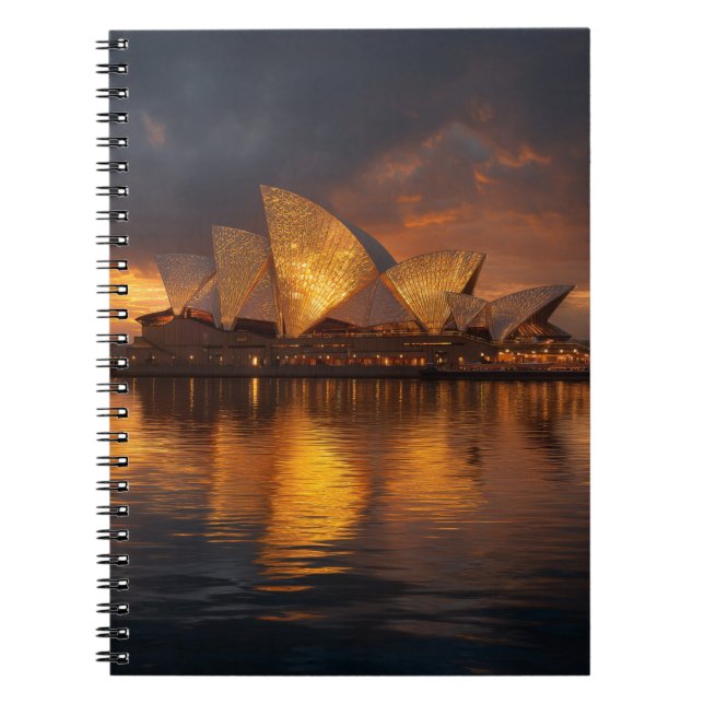 Sydney Opera House Twilight Glow Notebook Notizblock (Vorderseite)